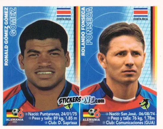 Sticker Rónald Gómez / Erick Scott - Mundial Alemania 2006 n. 62 - Navarrete