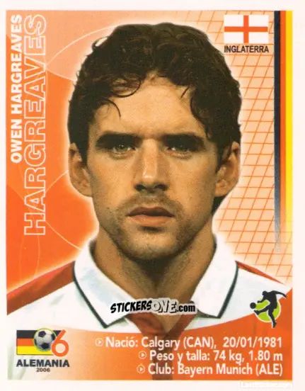 Sticker Owen Hargreaves - Mundial Alemania 2006 n. 81 - Navarrete