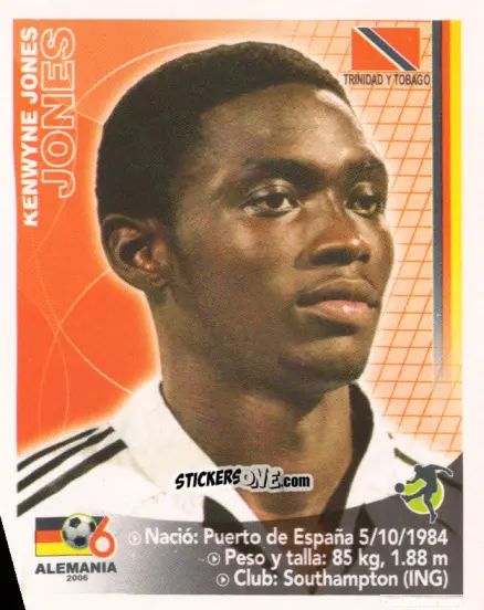 Sticker Kenwyne Jones - Mundial Alemania 2006 n. 95 - Navarrete