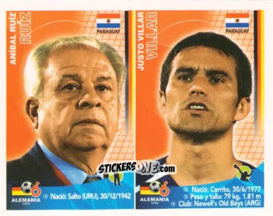 Sticker Aníbal Ruiz / Justo Villar - Mundial Alemania 2006 n. 101 - Navarrete