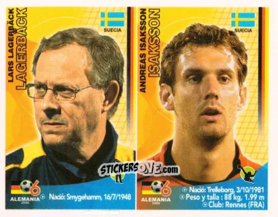 Sticker Lars Lagerbäck / Andreas Isaksson - Mundial Alemania 2006 n. 110 - Navarrete