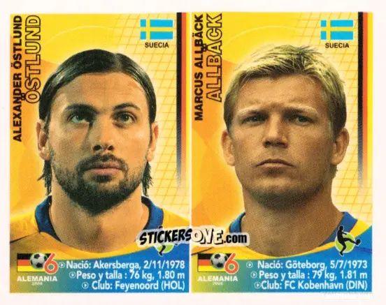 Figurina Alexander Östlund / Marcus Allbäck - Mundial Alemania 2006 n. 112 - Navarrete