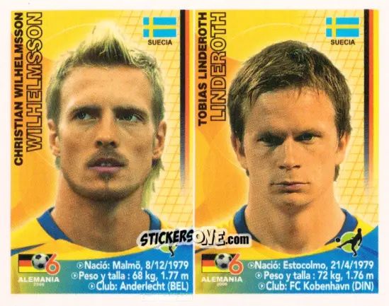 Sticker Christian Wilhelmsson / Tobias Linderoth - Mundial Alemania 2006 n. 113 - Navarrete