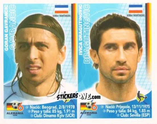 Sticker Goran Gavrancic / Ivica Dragutinovic - Mundial Alemania 2006 n. 156 - Navarrete