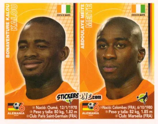 Sticker Bonaventure Kalou / Abdoulaye Méité - Mundial Alemania 2006 n. 167 - Navarrete