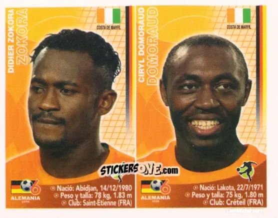 Sticker Didier Zokora / Cyril Domoraud - Mundial Alemania 2006 n. 169 - Navarrete