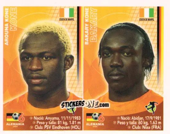 Sticker Arouna Koné / Bakari Koné - Mundial Alemania 2006 n. 171 - Navarrete