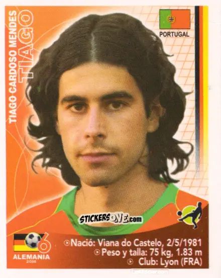 Sticker Tiago Mendes - Mundial Alemania 2006 n. 202 - Navarrete