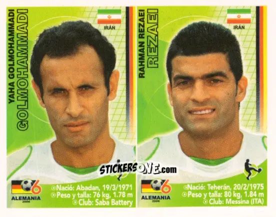 Sticker Yahya Golmohammadi / Rahman Rezaei - Mundial Alemania 2006 n. 211 - Navarrete