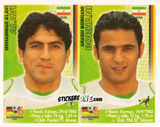 Sticker Sayed Alavi / Arash Borhani - Mundial Alemania 2006 n. 212 - Navarrete
