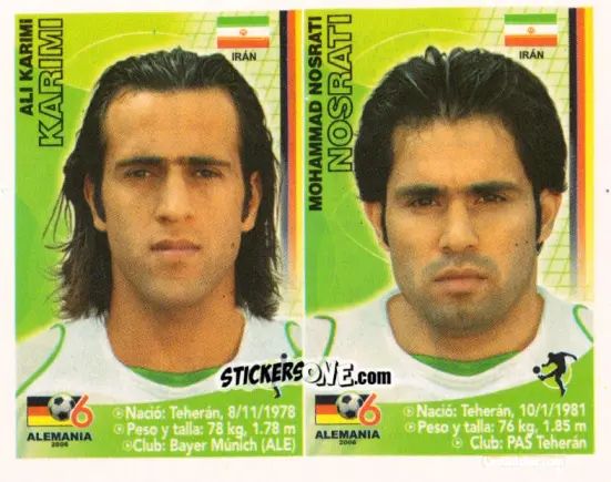 Sticker Ali Karimi / Mohammad Nosrati - Mundial Alemania 2006 n. 214 - Navarrete