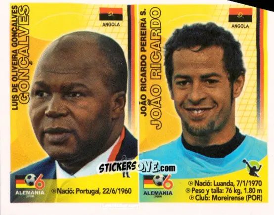 Cromo Luís De Oliveira Gonçalves / João Ricardo - Mundial Alemania 2006 n. 218 - Navarrete