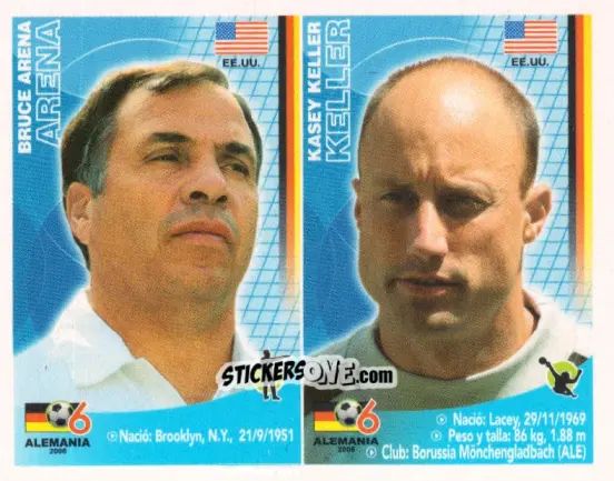 Sticker Bruce Arena / Kasey Keller - Mundial Alemania 2006 n. 263 - Navarrete