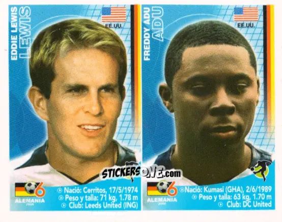 Sticker Eddie Lewis / Freddy Adu - Mundial Alemania 2006 n. 270 - Navarrete