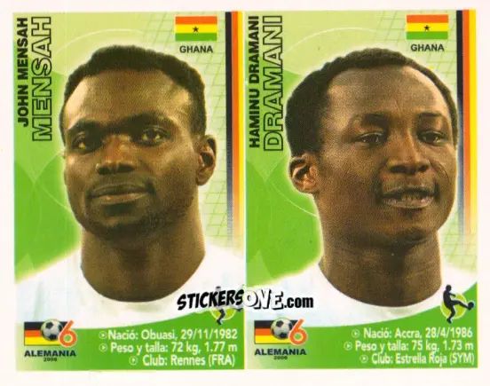 Sticker John Mensah / Haminu Draman - Mundial Alemania 2006 n. 274 - Navarrete