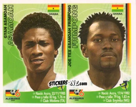 Sticker Asamoah Gyan / Asamoah Frimpong - Mundial Alemania 2006 n. 278 - Navarrete