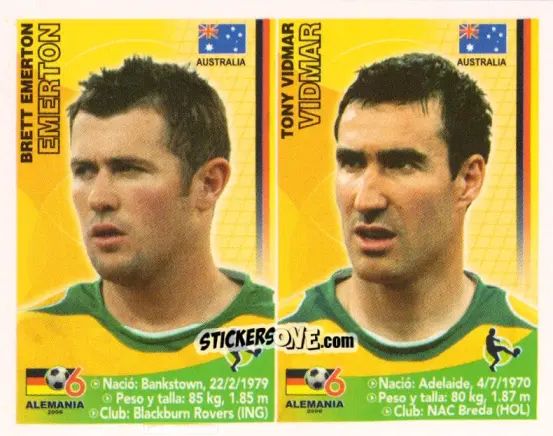 Sticker Brett Emerton / Tony Vidmar - Mundial Alemania 2006 n. 318 - Navarrete