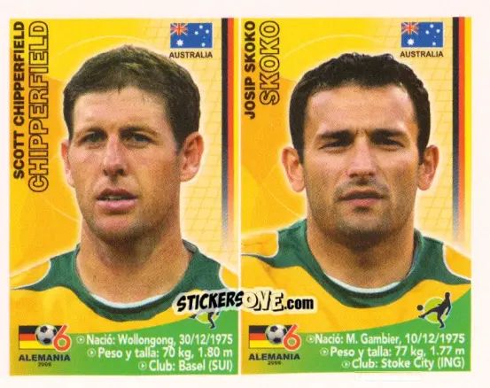 Sticker Scott Chipperfield / Josip Skoko - Mundial Alemania 2006 n. 321 - Navarrete