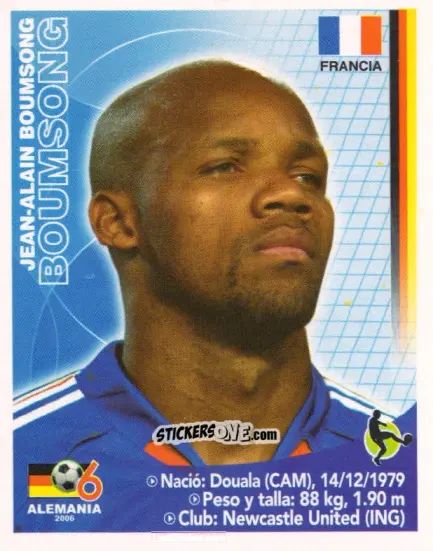Sticker Jean-Alain Boumsong - Mundial Alemania 2006 n. 338 - Navarrete