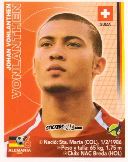 Sticker Johan Vonlanthen - Mundial Alemania 2006 n. 361 - Navarrete