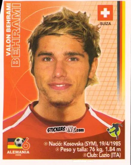 Sticker Valon Behrami - Mundial Alemania 2006 n. 368 - Navarrete