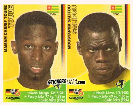 Cromo Assimiou Touré / Moustapha Salifou - Mundial Alemania 2006 n. 378 - Navarrete