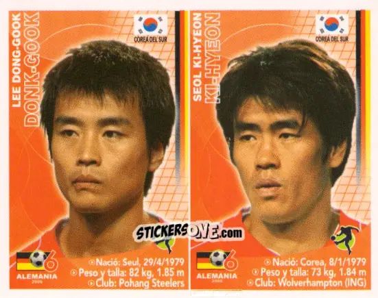 Sticker Lee Dong-Gook / Seol Ki-Hyeon - Mundial Alemania 2006 n. 386 - Navarrete