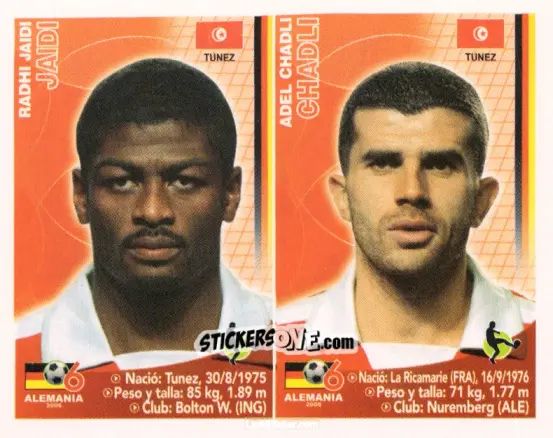 Sticker Radhi Jaidi / Adel Chedli - Mundial Alemania 2006 n. 426 - Navarrete