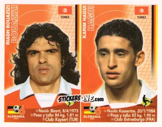 Sticker Riadh Bouazizi / Karim Haggui - Mundial Alemania 2006 n. 427 - Navarrete