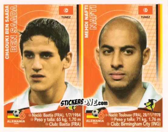Sticker Chaouki Ben Saada / Mehdi Nafti - Mundial Alemania 2006 n. 430 - Navarrete