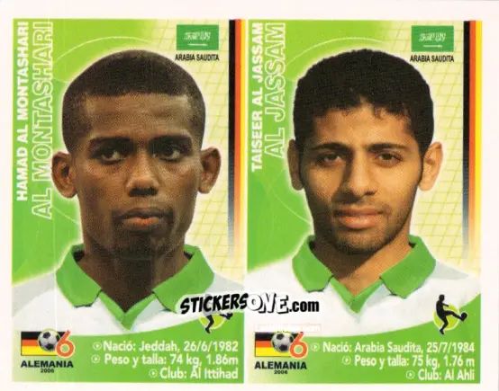 Sticker Hamad Al-Montashari / Taiseer Al-Jassam - Mundial Alemania 2006 n. 435 - Navarrete