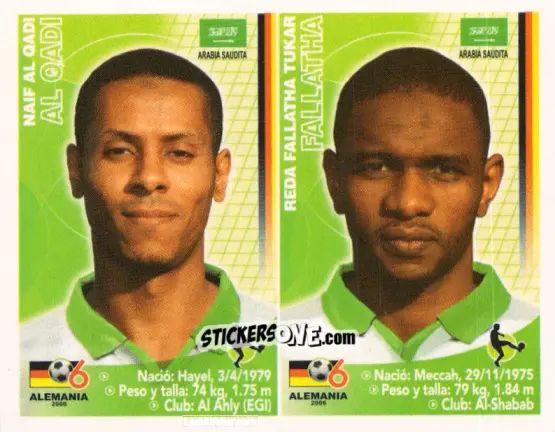 Sticker Naif Al-Qadi / Redha Tukar - Mundial Alemania 2006 n. 436 - Navarrete