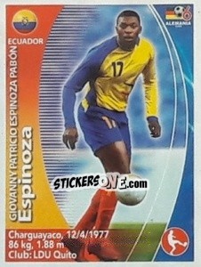 Sticker Giovanny Espinoza - Mundial Alemania 2006. Ediciòn Extraordinaria n. 26 - Navarrete