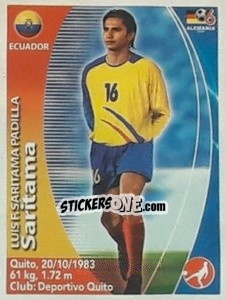 Cromo Luis Fernando Saritama - Mundial Alemania 2006. Ediciòn Extraordinaria - Navarrete