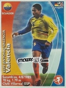 Sticker Antonio Valencia - Mundial Alemania 2006. Ediciòn Extraordinaria - Navarrete