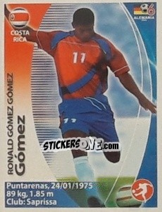 Sticker Rónald Gómez - Mundial Alemania 2006. Ediciòn Extraordinaria - Navarrete