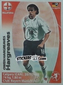 Sticker Owen Hargreaves - Mundial Alemania 2006. Ediciòn Extraordinaria n. 86 - Navarrete