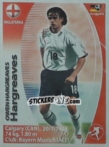 Sticker Owen Hargreaves - Mundial Alemania 2006. Ediciòn Extraordinaria - Navarrete