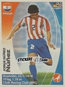 Sticker Jorge Núñez - Mundial Alemania 2006. Ediciòn Extraordinaria - Navarrete