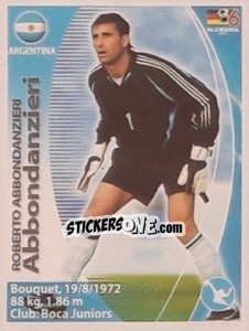 Sticker Roberto Abbondanzieri - Mundial Alemania 2006. Ediciòn Extraordinaria - Navarrete