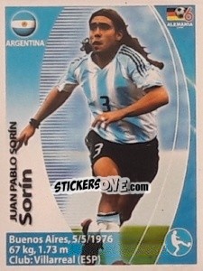 Sticker Juan Pablo Sorín - Mundial Alemania 2006. Ediciòn Extraordinaria - Navarrete