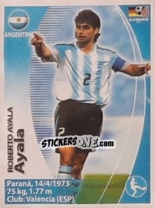 Sticker Roberto Ayala - Mundial Alemania 2006. Ediciòn Extraordinaria - Navarrete