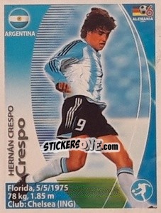 Cromo Hernán Crespo - Mundial Alemania 2006. Ediciòn Extraordinaria - Navarrete