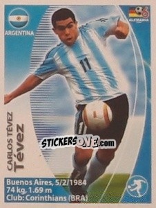 Sticker Carlos Tevez - Mundial Alemania 2006. Ediciòn Extraordinaria n. 148 - Navarrete