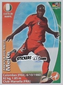 Sticker Abdoulaye Méité - Mundial Alemania 2006. Ediciòn Extraordinaria - Navarrete