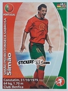Sticker Simão Sabrosa - Mundial Alemania 2006. Ediciòn Extraordinaria - Navarrete