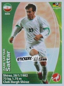 Sticker Zare Sattar - Mundial Alemania 2006. Ediciòn Extraordinaria - Navarrete