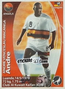 Sticker André Macanga - Mundial Alemania 2006. Ediciòn Extraordinaria - Navarrete