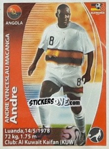 Figurina André Macanga - Mundial Alemania 2006. Ediciòn Extraordinaria - Navarrete