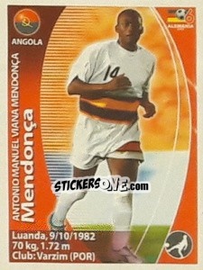 Sticker António Mendonça - Mundial Alemania 2006. Ediciòn Extraordinaria - Navarrete